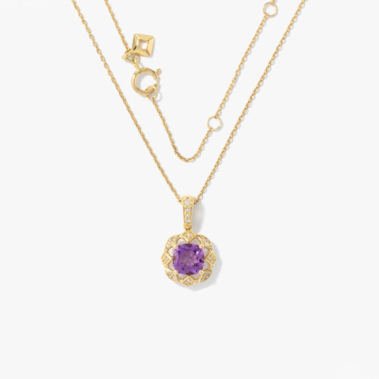 Amethyst Necklace in 10K Yellow Gold