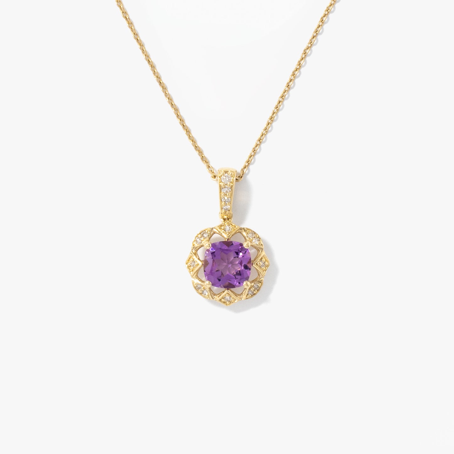 Amethyst Necklace in 10K Yellow Gold