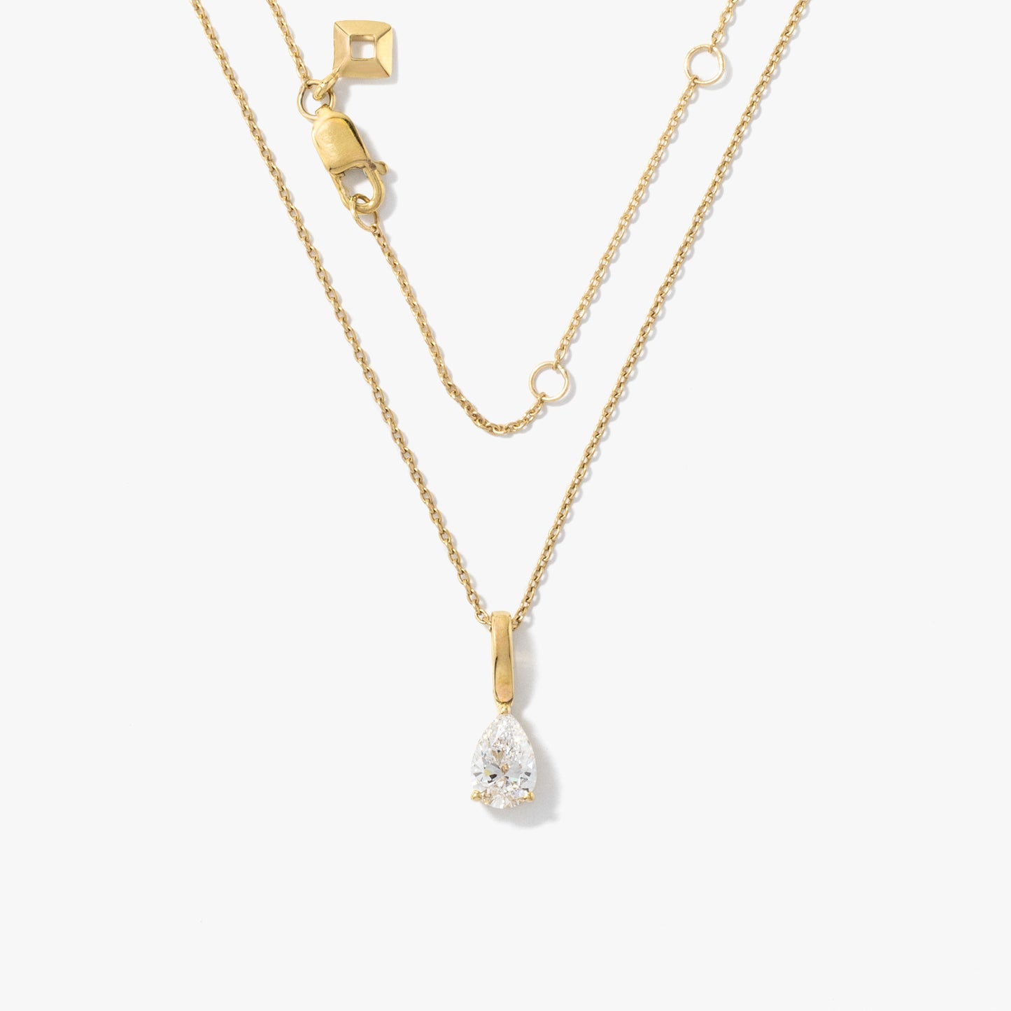 Lab Grown Pear Shape Diamond Necklace in 10K Yellow Gold (0.50 ct tw)
