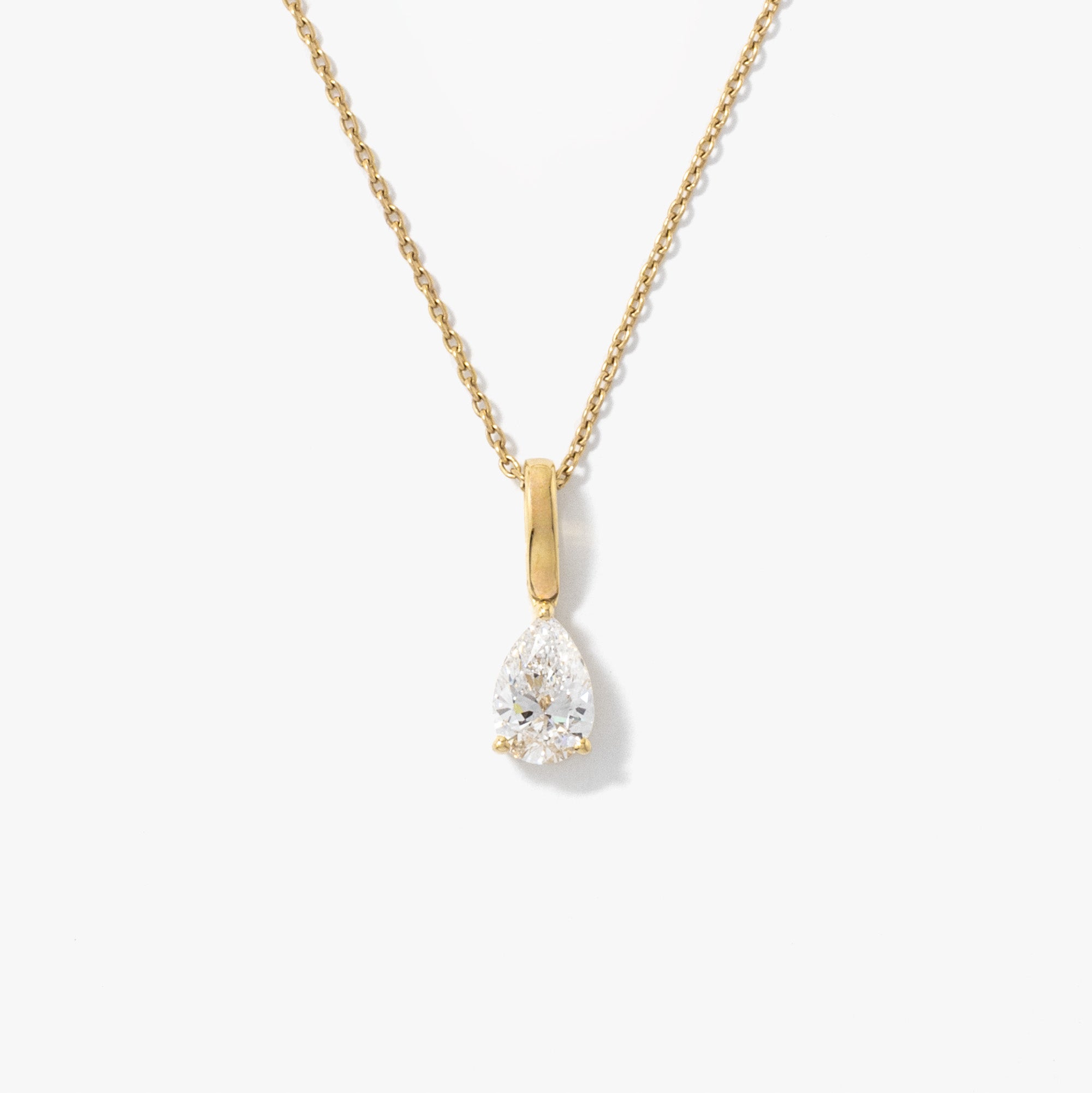 Lab Grown Pear Shape Diamond Necklace in 10K Yellow Gold (0.50 ct tw)