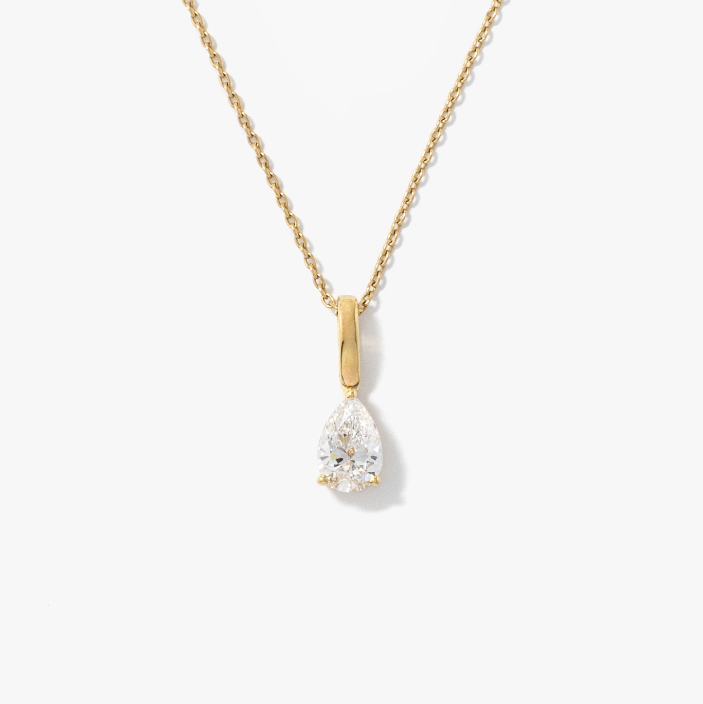 Lab Grown Pear Shape Diamond Necklace in 10K Yellow Gold (0.50 ct tw)