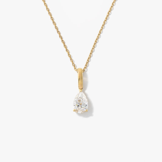 Lab Grown Pear Shape Diamond Necklace in 10K Yellow Gold (0.50 ct tw)