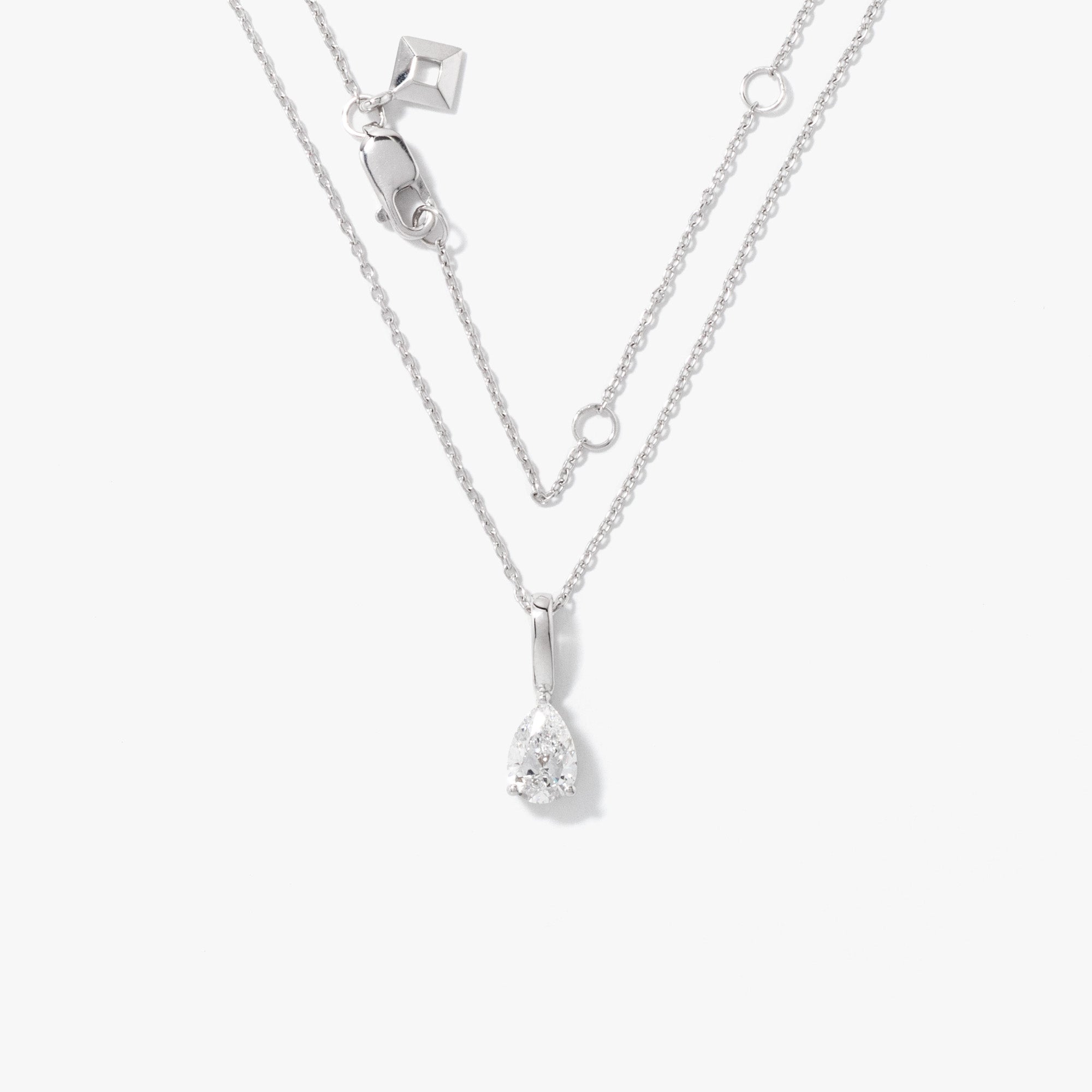Lab Grown Pear Shape Diamond Necklace in 10K White Gold (0.50 ct tw)