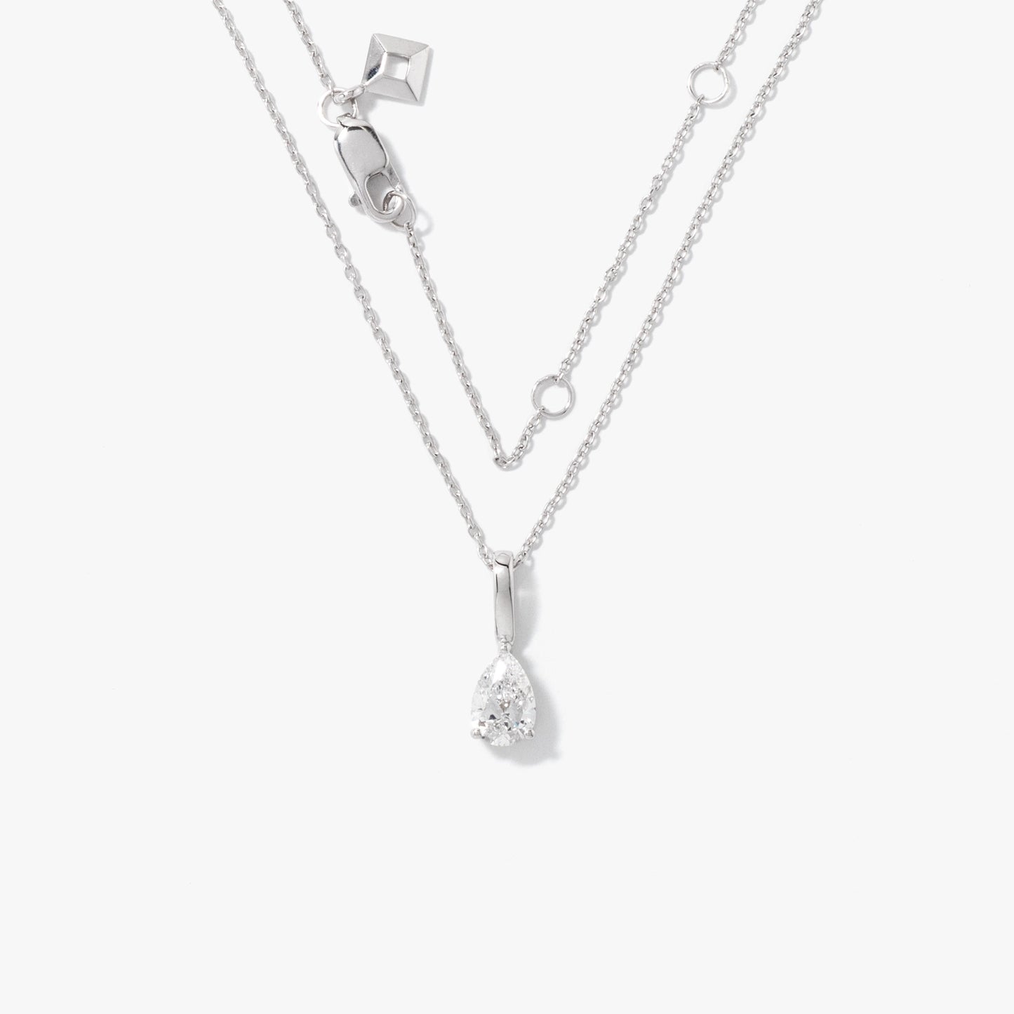Lab Grown Pear Shape Diamond Necklace in 10K White Gold (0.50 ct tw)