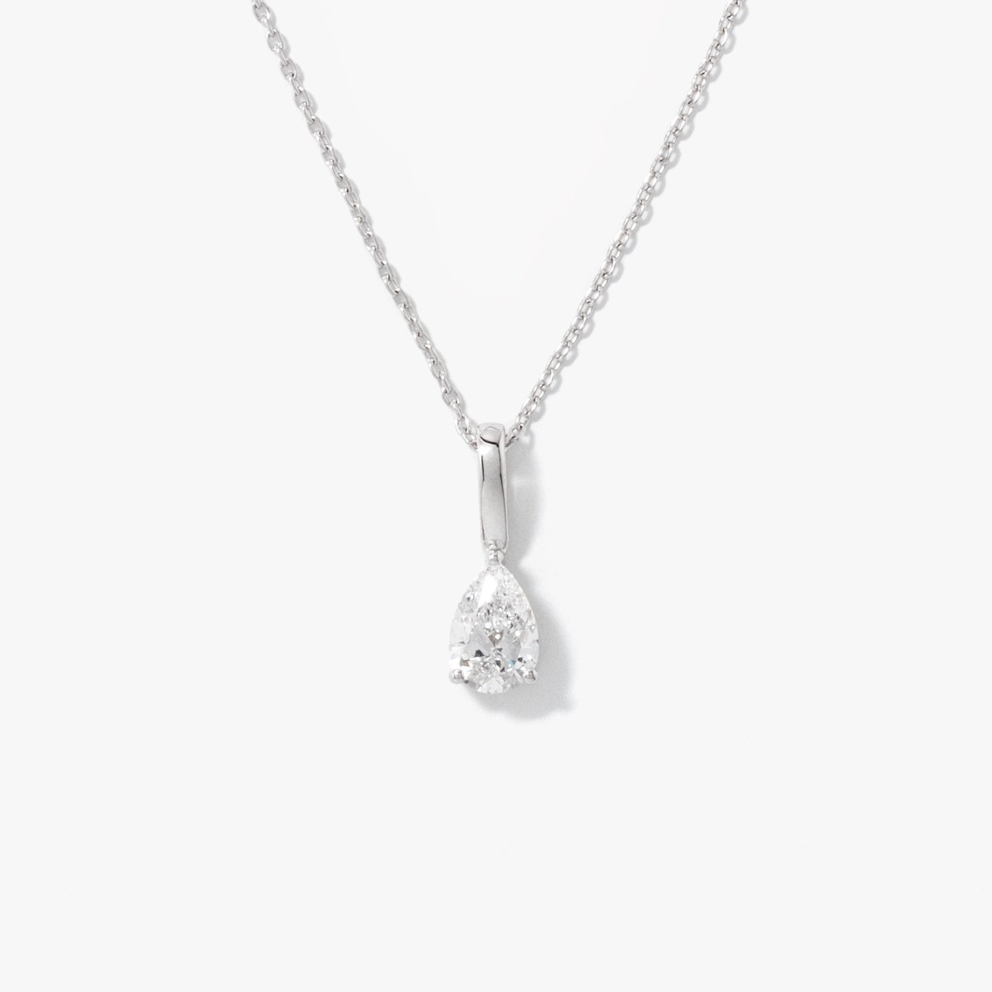 Lab Grown Pear Shape Diamond Necklace in 10K White Gold (0.50 ct tw)