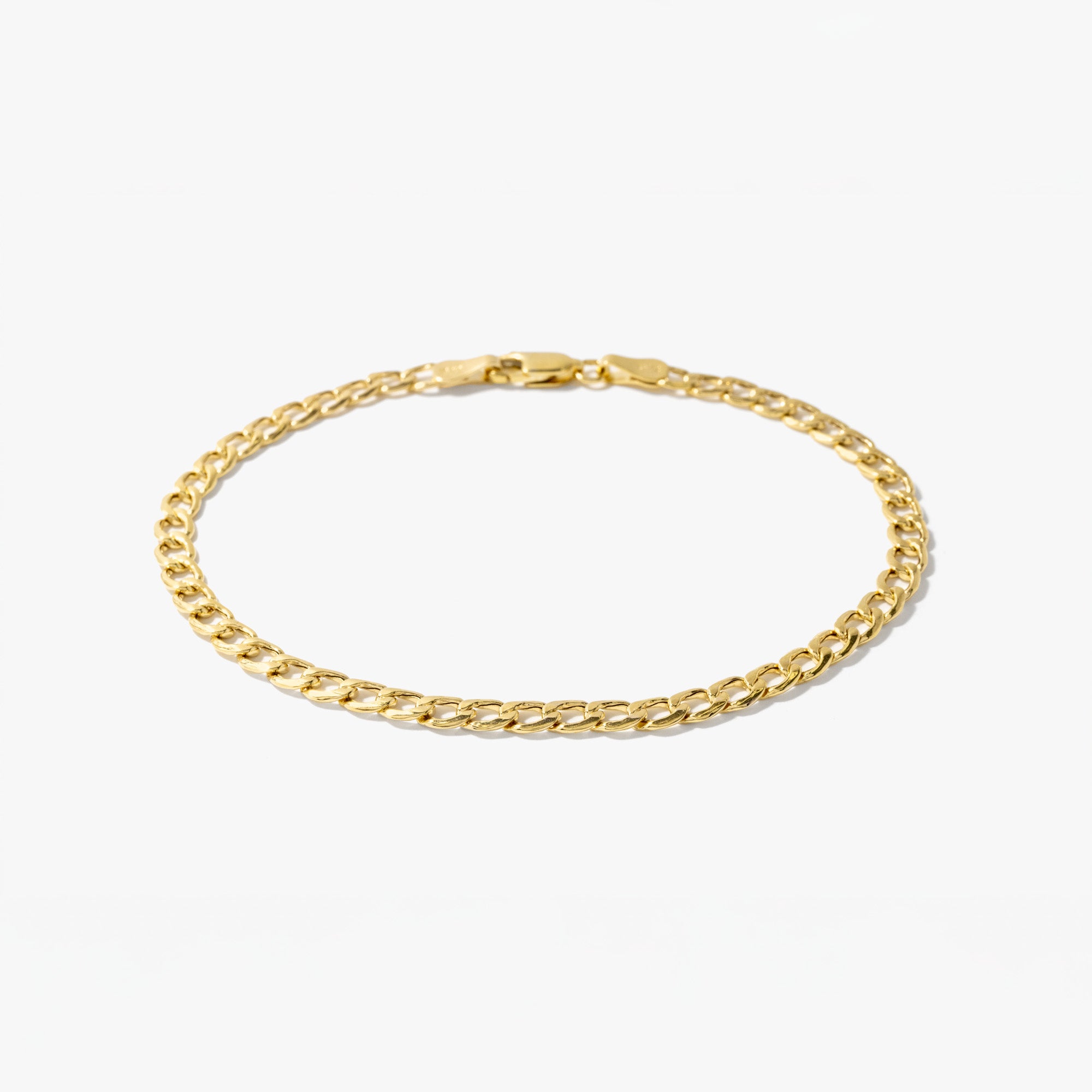 3.9mm Curb Bracelet in 10K Yellow Gold