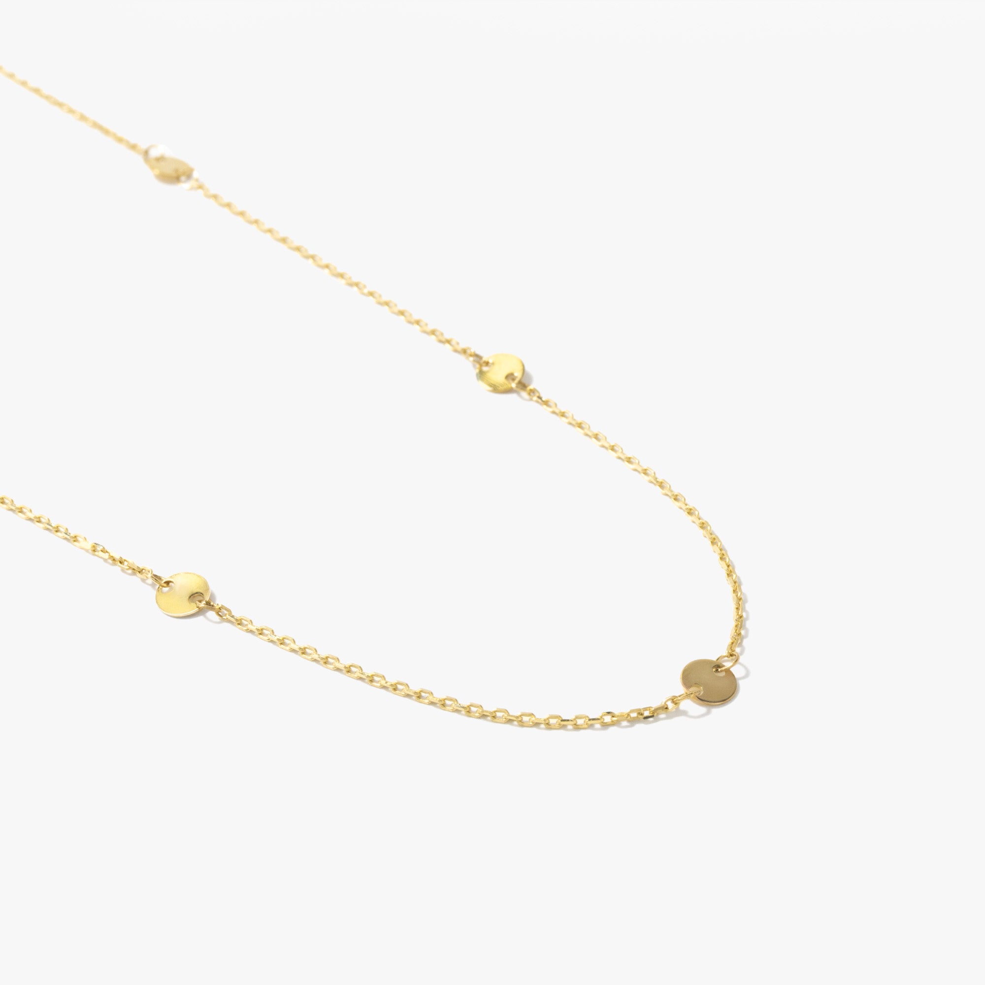 Round Disc Necklace in 10K Yellow Gold