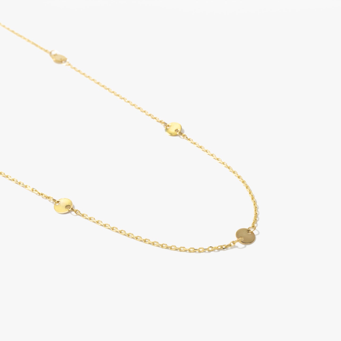 Round Disc Necklace in 10K Yellow Gold