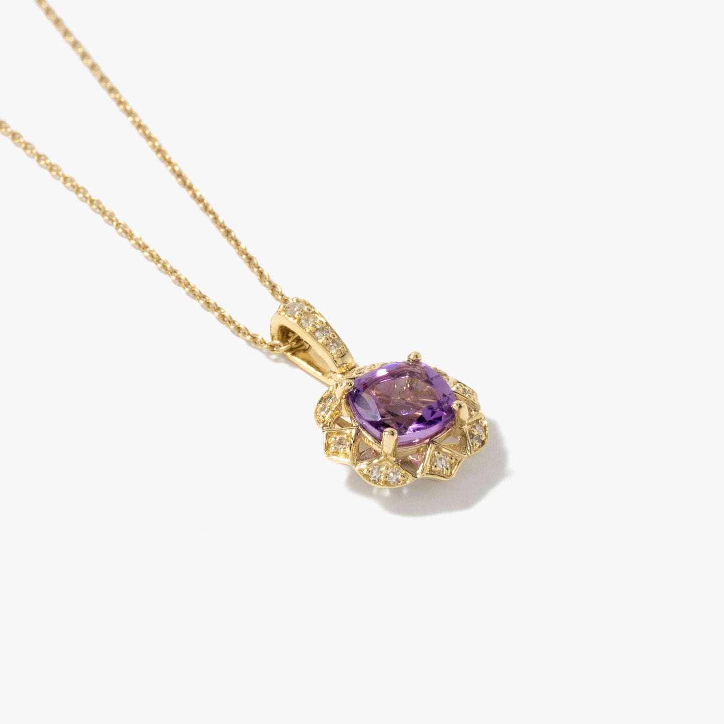 Amethyst Necklace in 10K Yellow Gold
