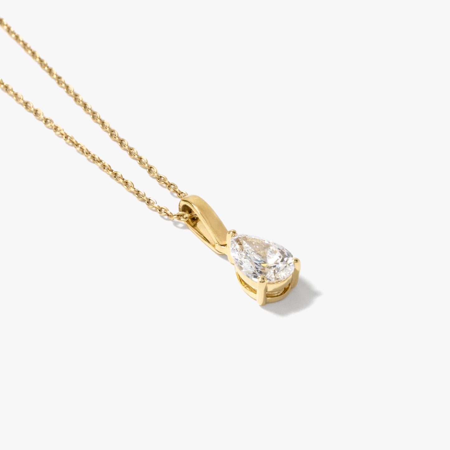 Lab Grown Pear Shape Diamond Necklace in 10K Yellow Gold (0.50 ct tw)