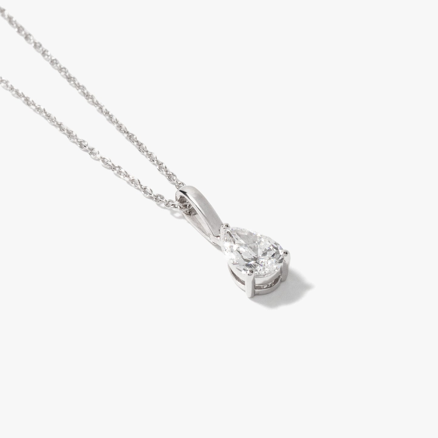 Lab Grown Pear Shape Diamond Necklace in 10K White Gold (0.50 ct tw)