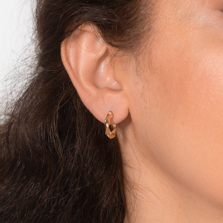 Twist Hoop Earrings in 14K Yellow Gold