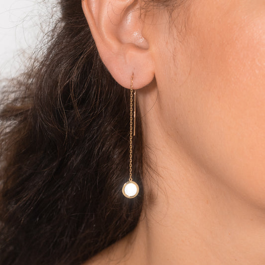 Chain Drop Earrings in 10K Yellow Gold