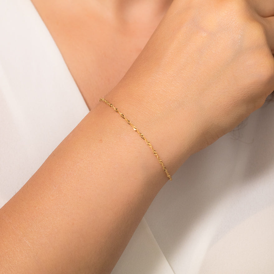 10K Yellow Gold Singapore Bracelet – Ann-Louise Jewellers