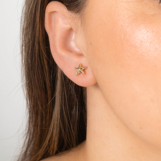 Starfish Stud Earrings in 14K Yellow Gold