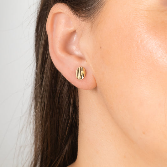 Oval Stud Earrings in 10K Yellow Gold