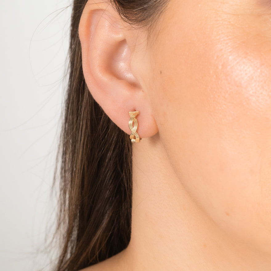 Braided Hoop Earrings in 10K Yellow Gold