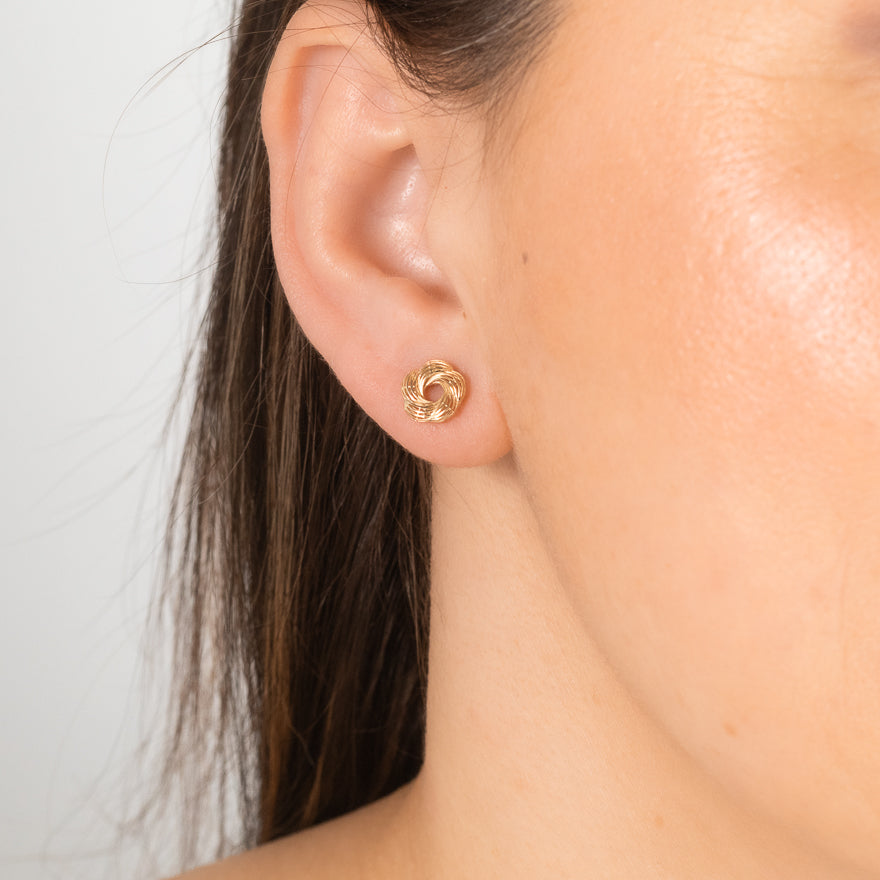 Flower Stud Earrings in 10K Yellow Gold