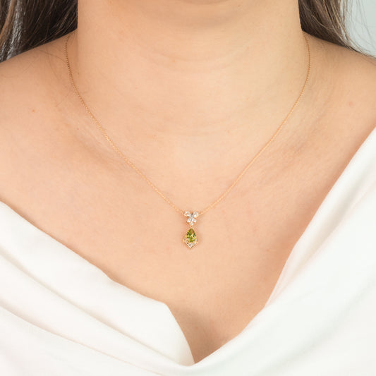 Peridot Necklace in 10K Yellow Gold