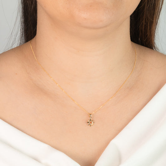 Sun Pendant in 14K Yellow Gold