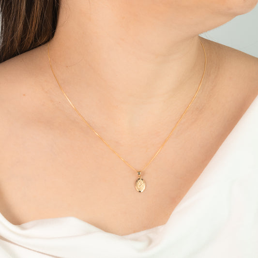 14K Yellow Gold Saint Christopher Medal Charm