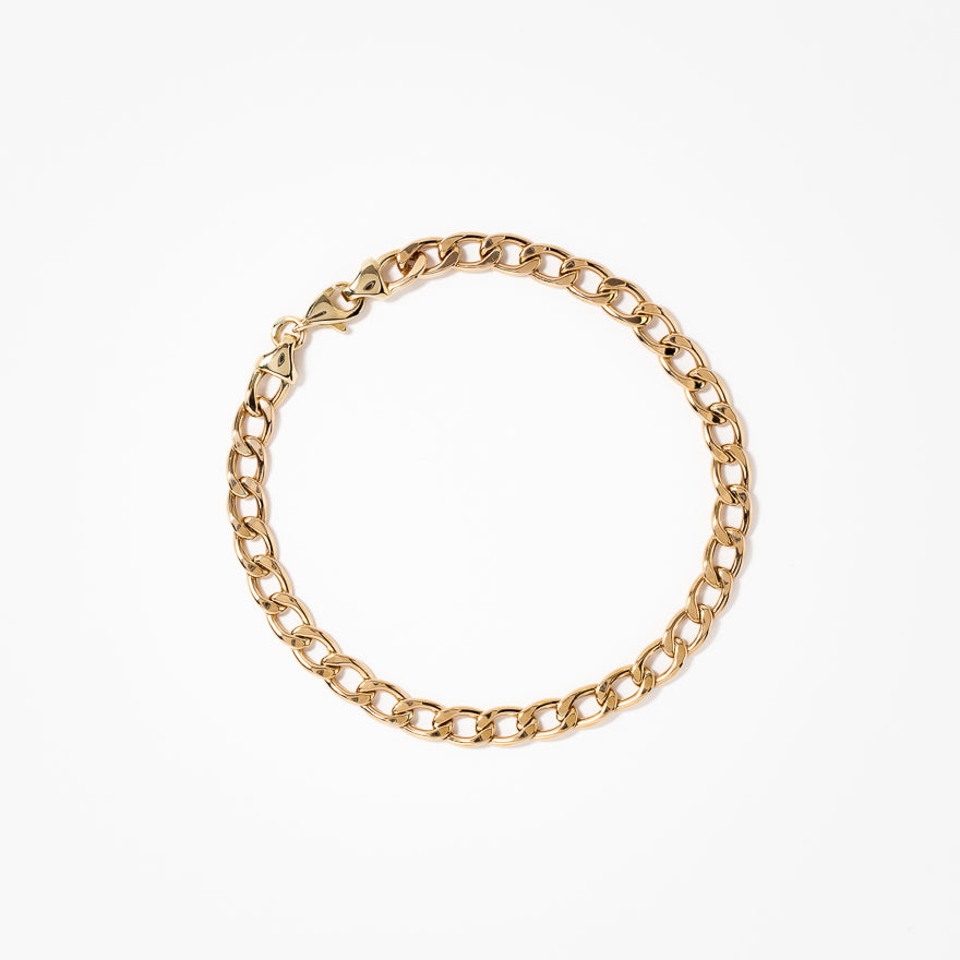 Men's Curb Bracelet in 10K Yellow Gold