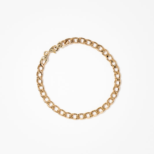 Men's Curb Bracelet in 10K Yellow Gold