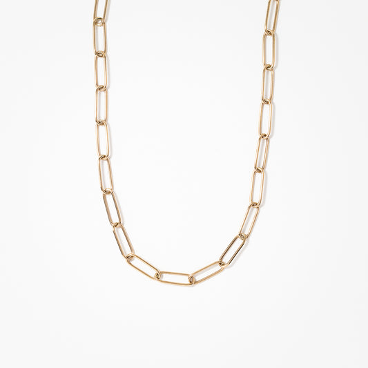 10K Yellow Gold Paper Clip Chain (16”)