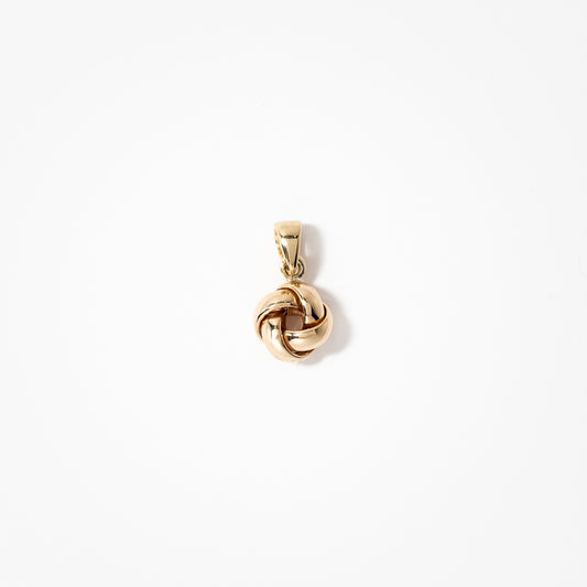 Love Knot Stud Pendant in 10K Yellow Gold