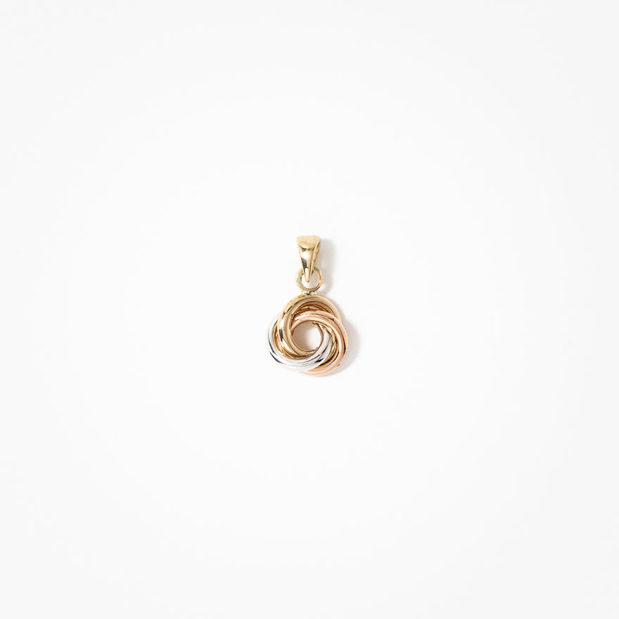 Tri-Coloured Love Knot Pendant in 10K Gold – Ann-Louise Jewellers