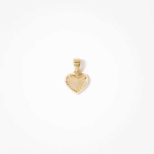 Sunray Heart Pendant in 10K Yellow Gold