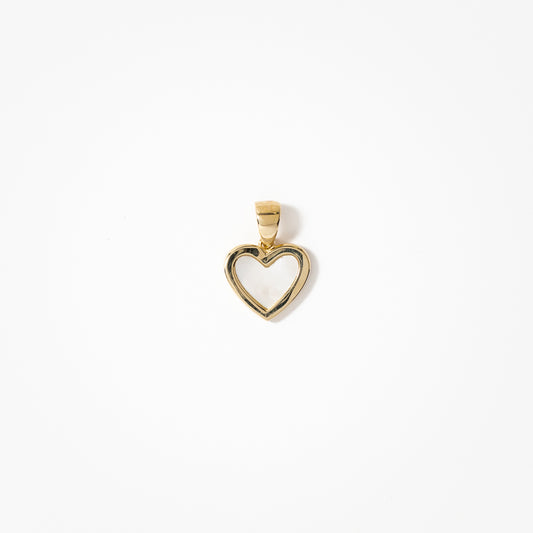 Heart Pendant with Mother of Pearl Insert in 10K Yellow Gold