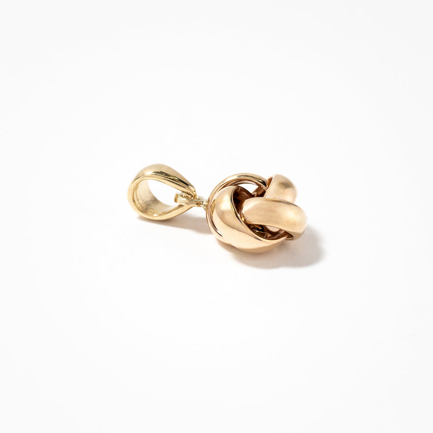 Love Knot Stud Pendant in 10K Yellow Gold