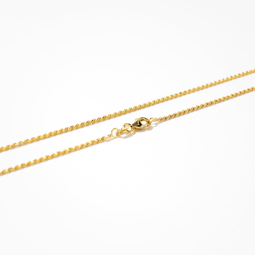 1.1mm 10K Italian Yellow Gold Diamond Cut Rope Chain (16”)