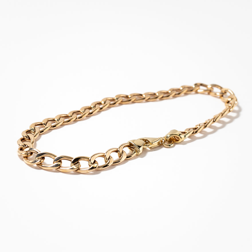 Men's Curb Bracelet in 10K Yellow Gold