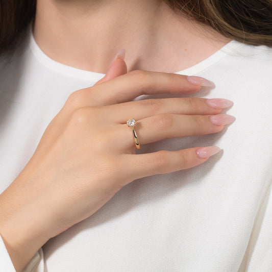 Canadian Diamond Solitaire Engagement Ring in 14K Yellow Gold