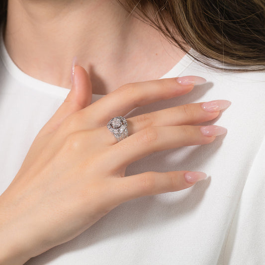 Diamond Dinner Ring in 10K White Gold (0.75 ct tw)