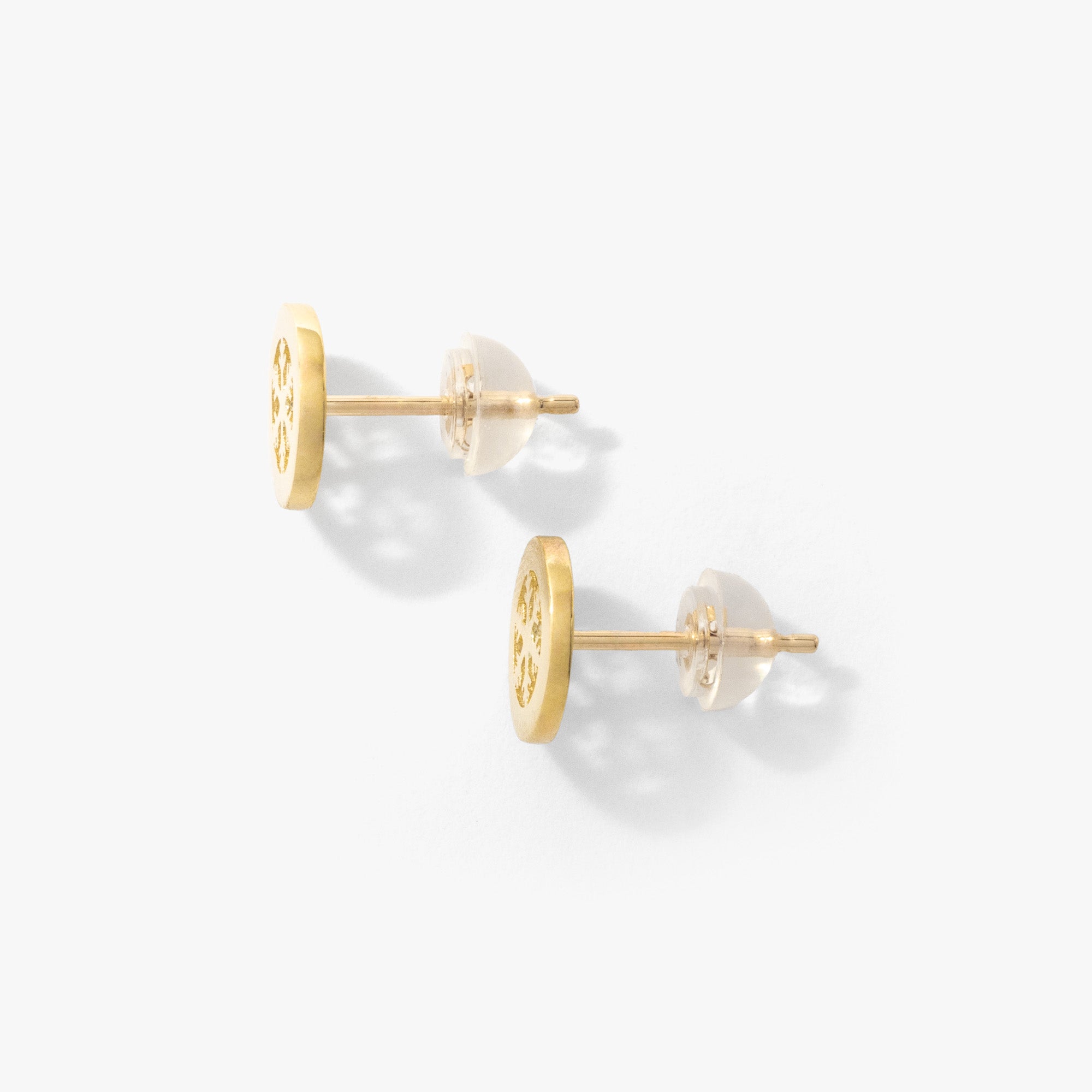 Snowflake Stud Earrings in 10K Yellow Gold