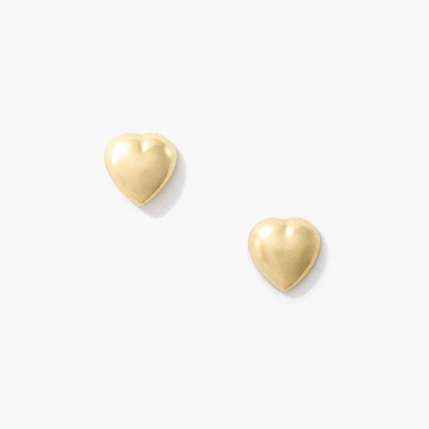 Heart Shape Stud Earring in 10K Yellow Gold