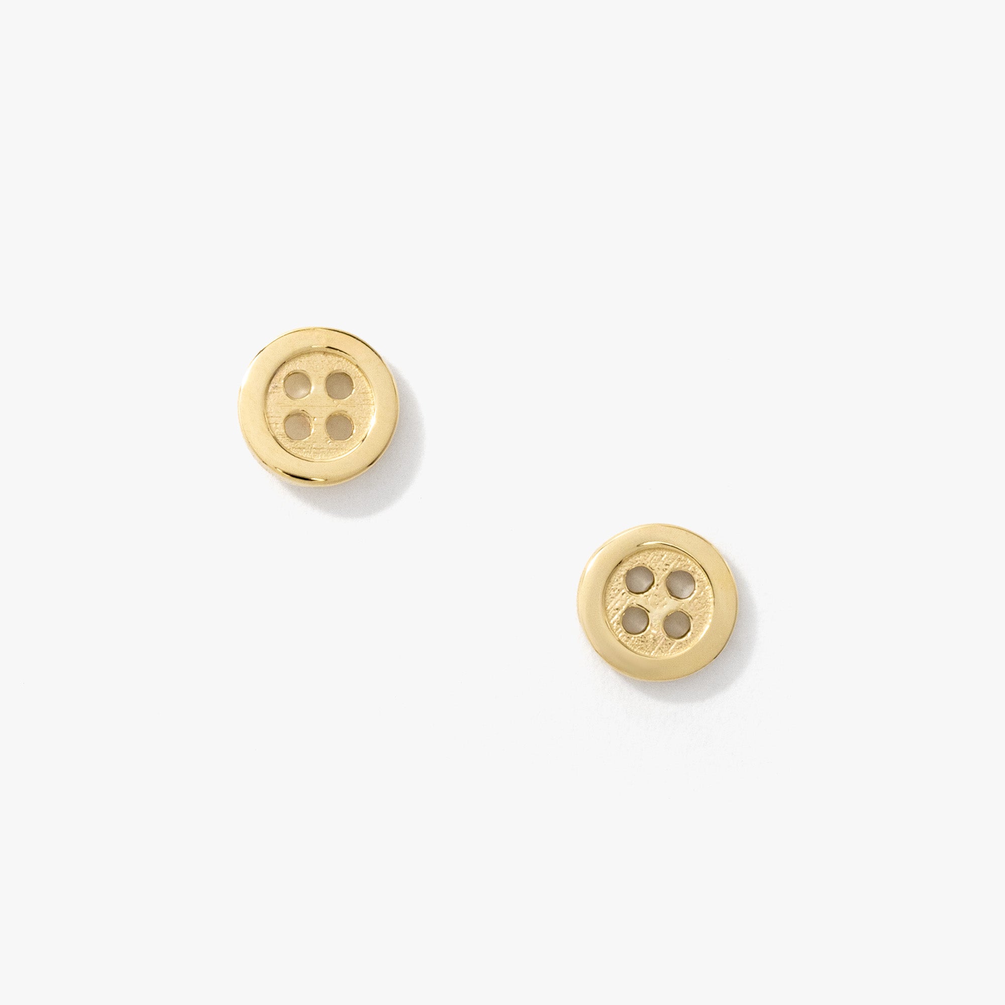 Button Stud Earrings in 10K Yellow Gold