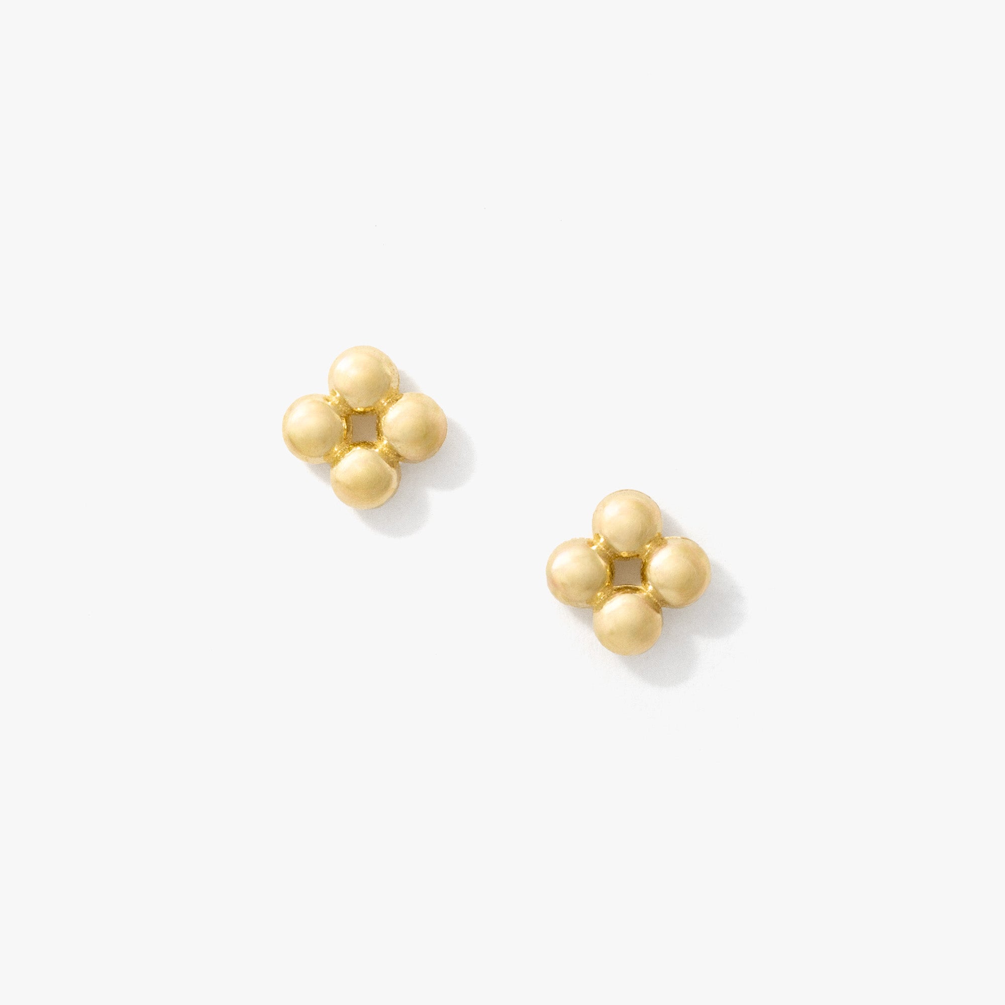 Beaded Stud Earrings in 10K Yellow Gold