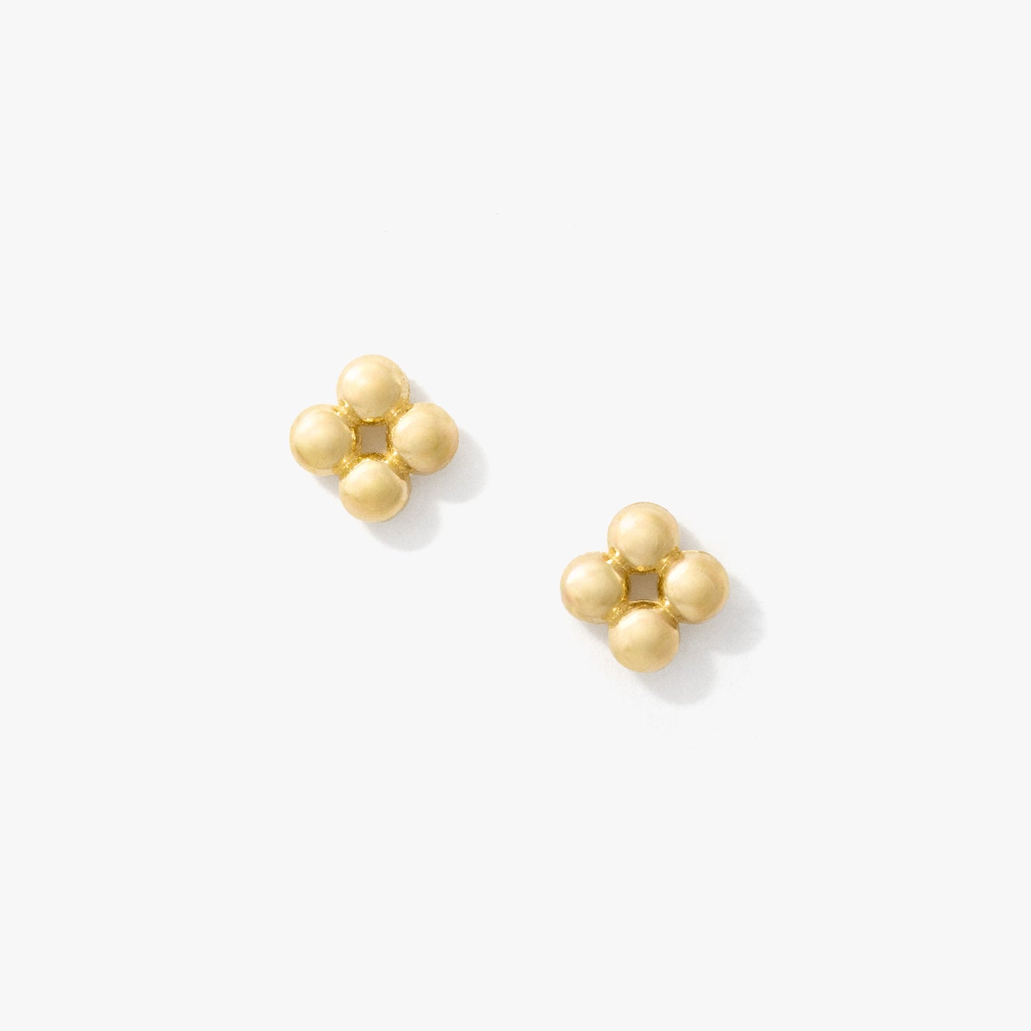 Beaded Stud Earrings in 10K Yellow Gold