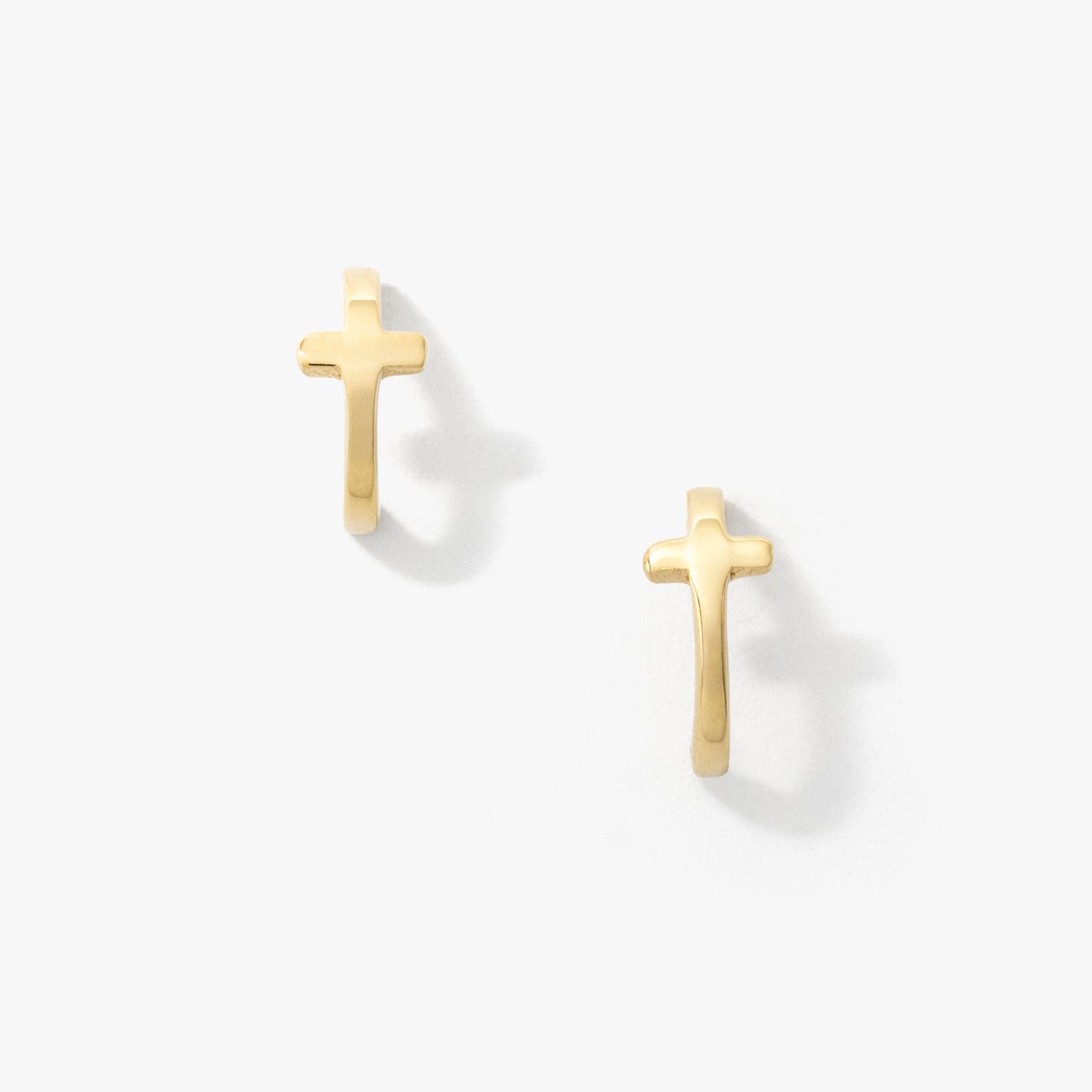 Cross Earrings in 10K Yellow Gold