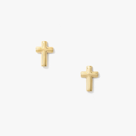 Cross Earrings in 10K Yellow Gold