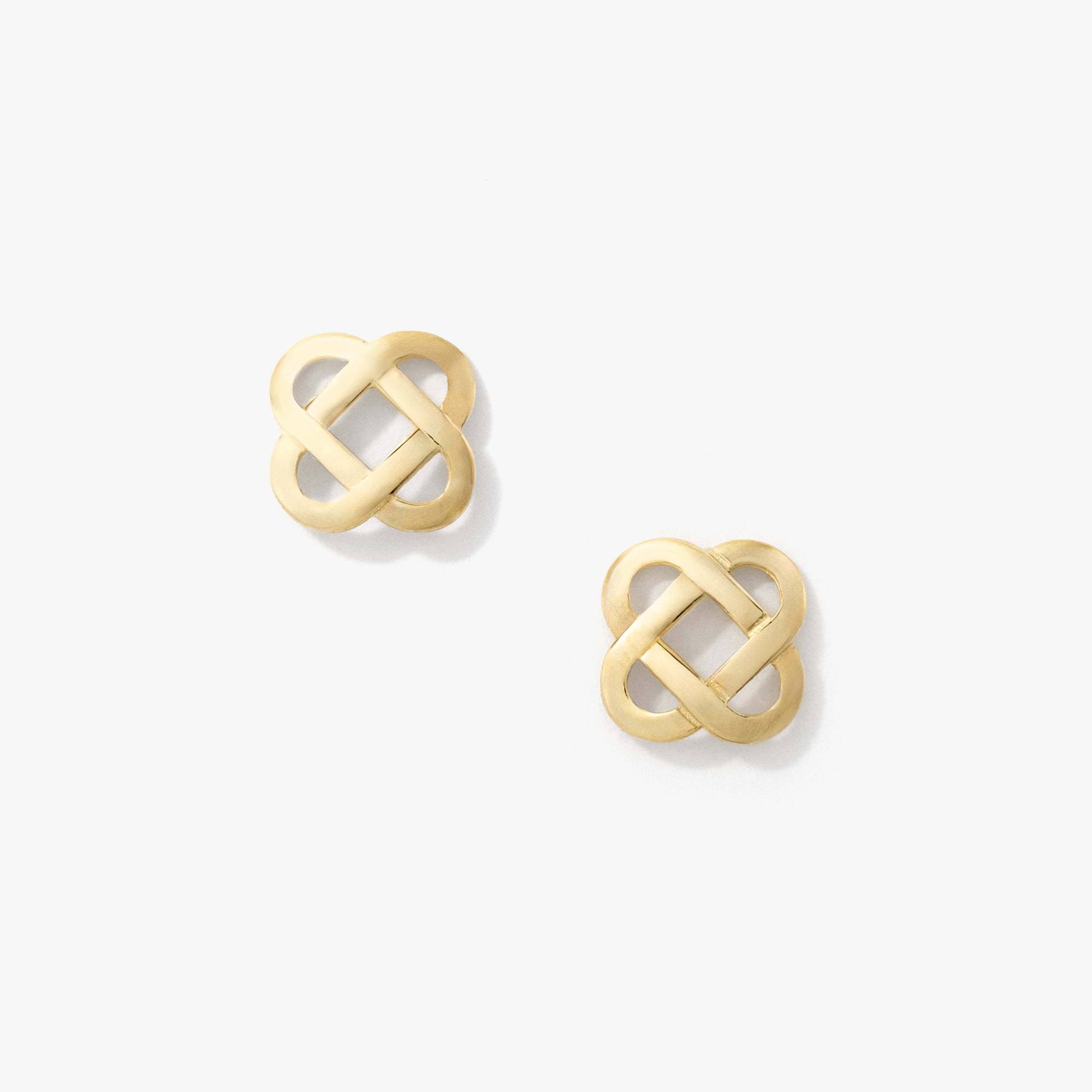 Trinity Knot Stud Earrings in 10K Yellow Gold
