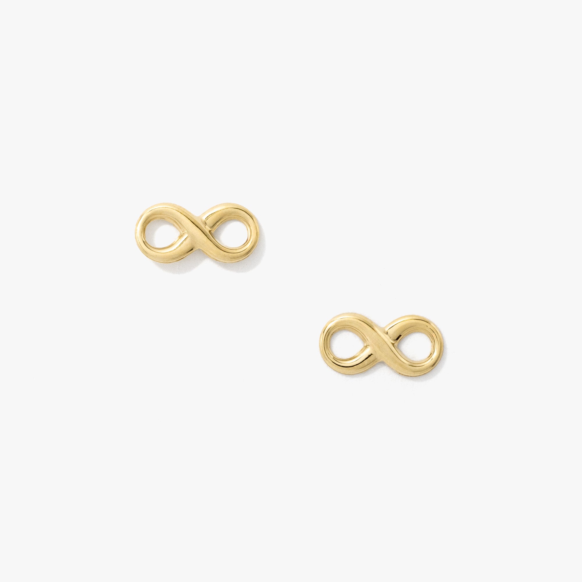 Infinity Stud Earrings In 10K Yellow Gold
