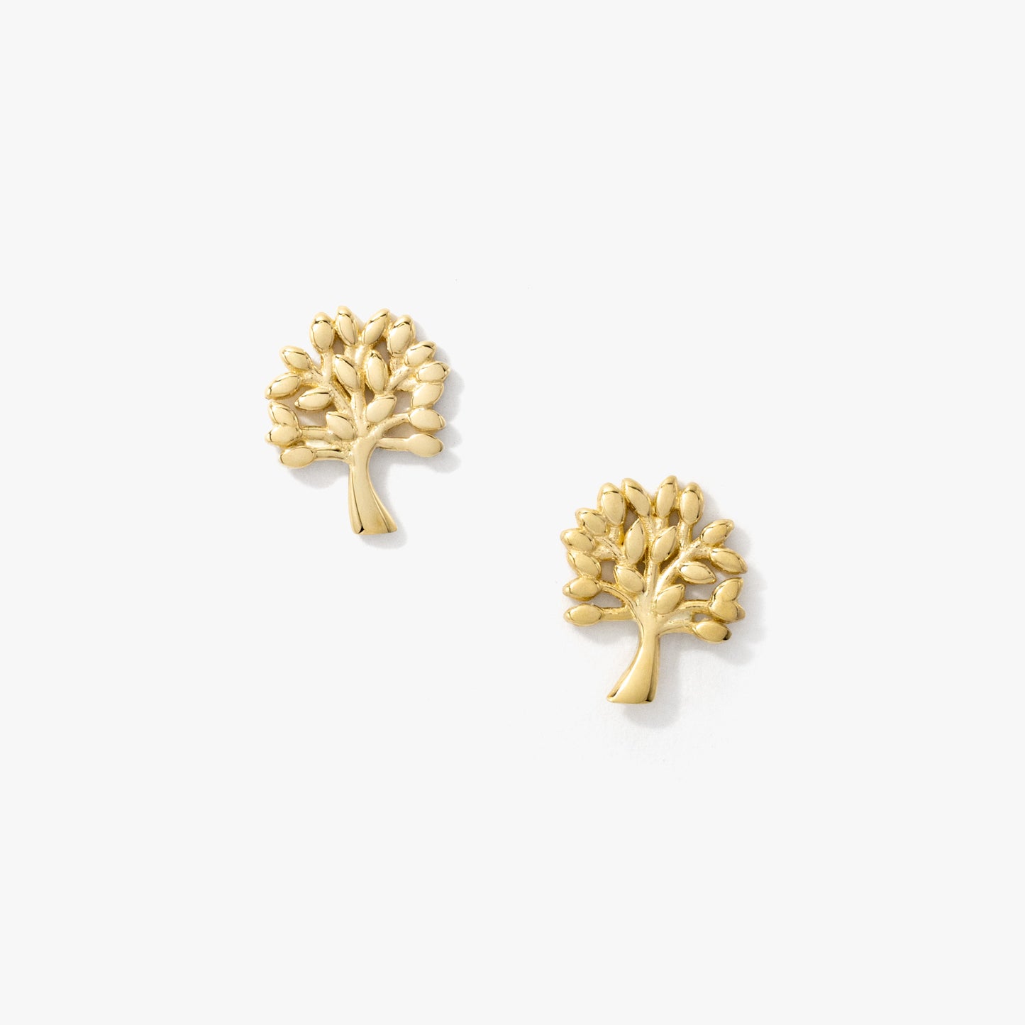 Family Tree Stud Earrings in 10K Yellow Gold