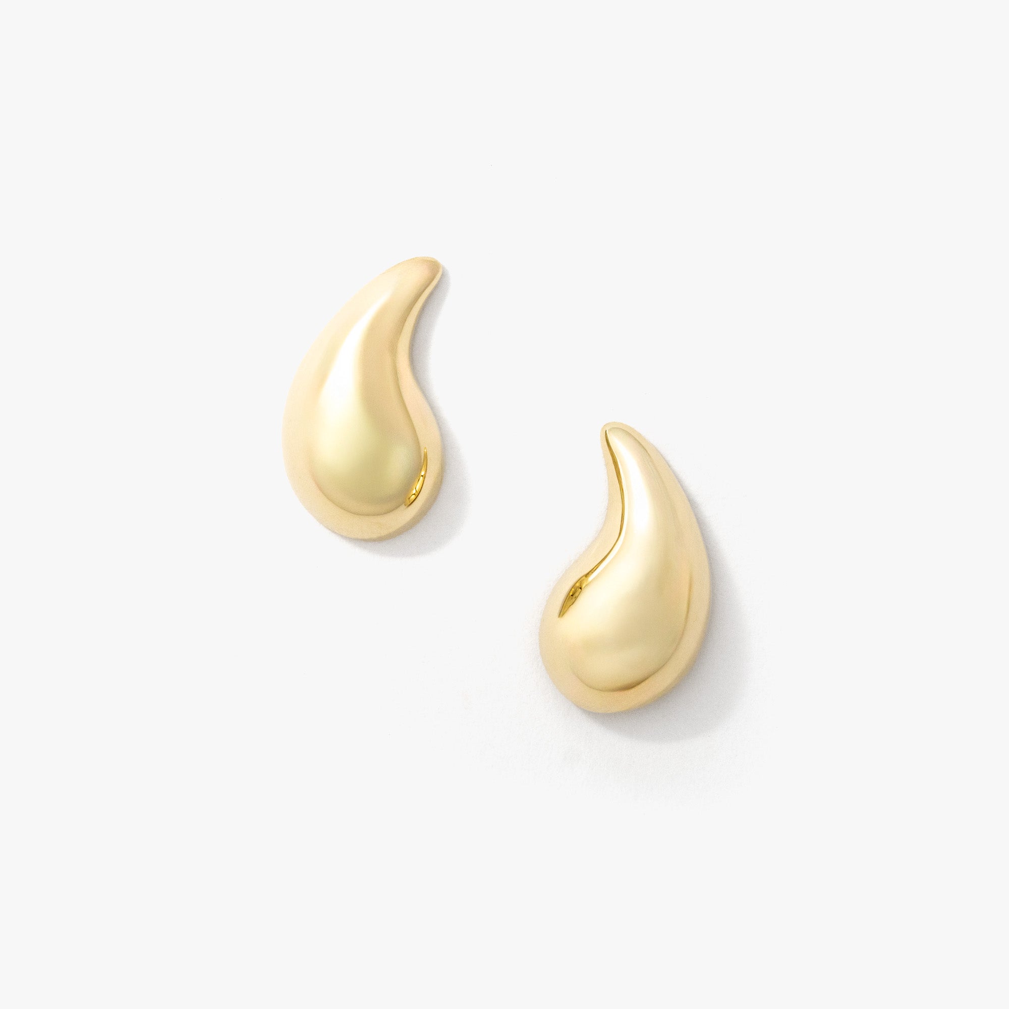 Tear Drop Stud Earrings in 10K Yellow Gold