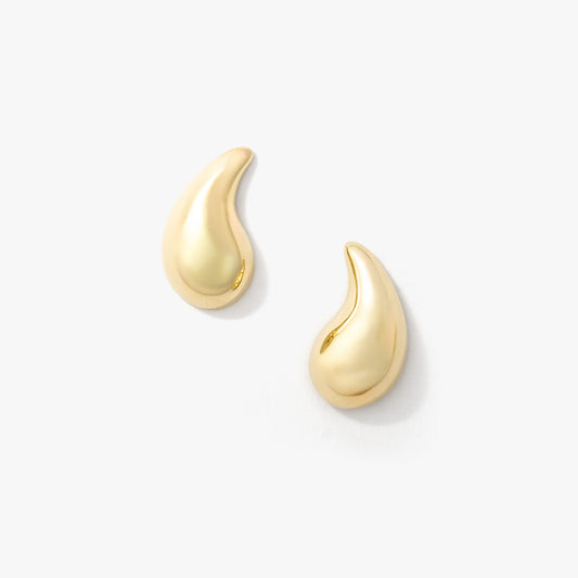Tear Drop Stud Earrings in 10K Yellow Gold
