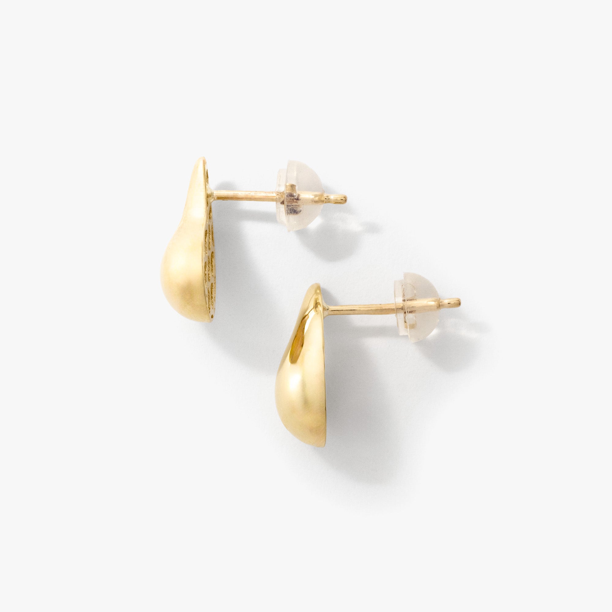 Tear Drop Stud Earrings in 10K Yellow Gold